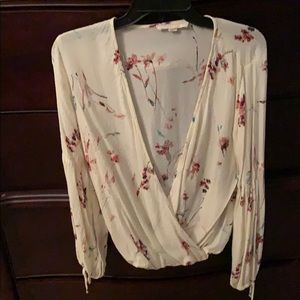 Lovestitch floral wrap shirt